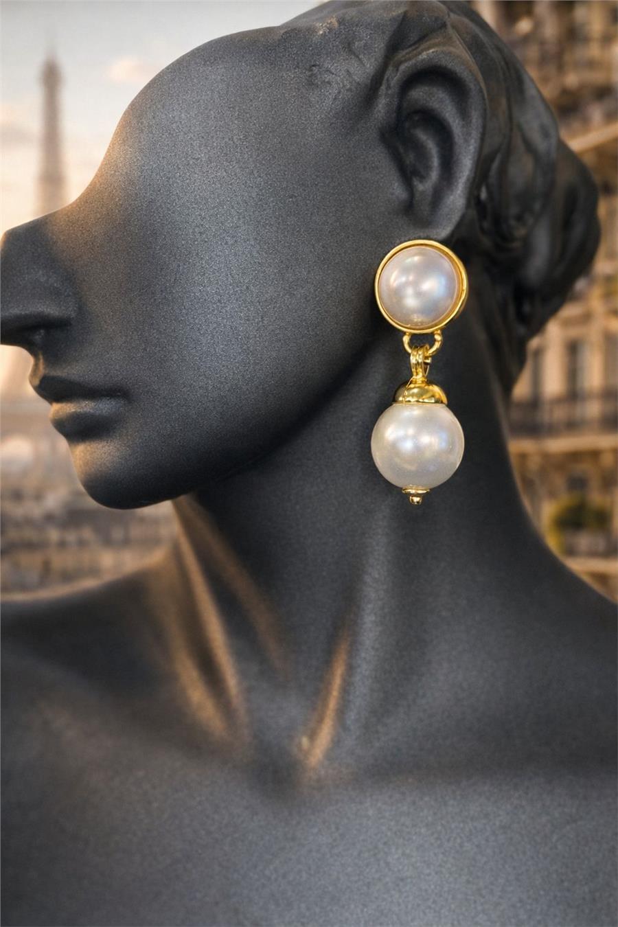 Alberta Gold Detaylı İnci Küpe